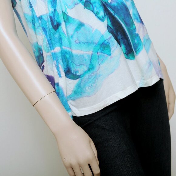 NWT Cynthia Rowley Watercolor Leaf Print Tank Top - Picture 4 of 10